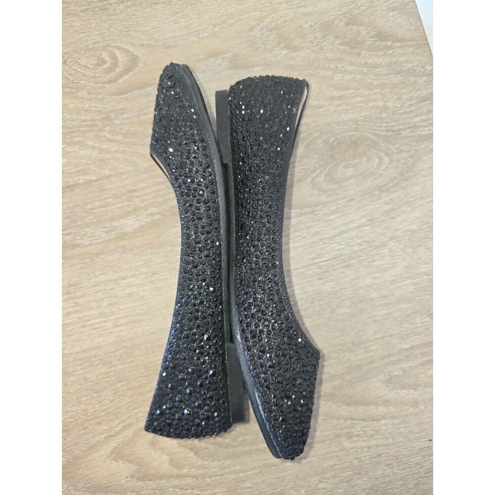 Bella Marie Women's Karmina-7 Rhinestone Mesh Ballerina Flat Size 8.5 Black - Picture 5 of 7